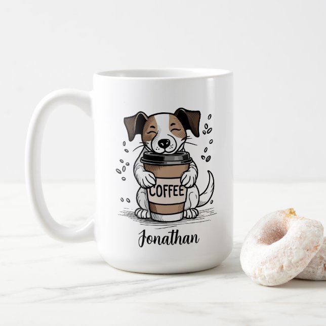 Kaffe-Hund Personlig Kaffemugg (Med munk)