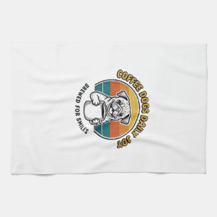 Kaffe Hund Tröja Vintage Graverad Valp Mugg Design Kökshandduk