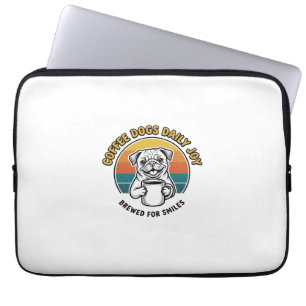 Kaffe Hund Tröja Vintage Graverad Valp Mugg Design Laptop Fodral