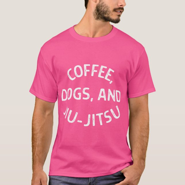 Kaffe Hundar och Jiu Jitsu Shirt - Bjj T (Framsida)