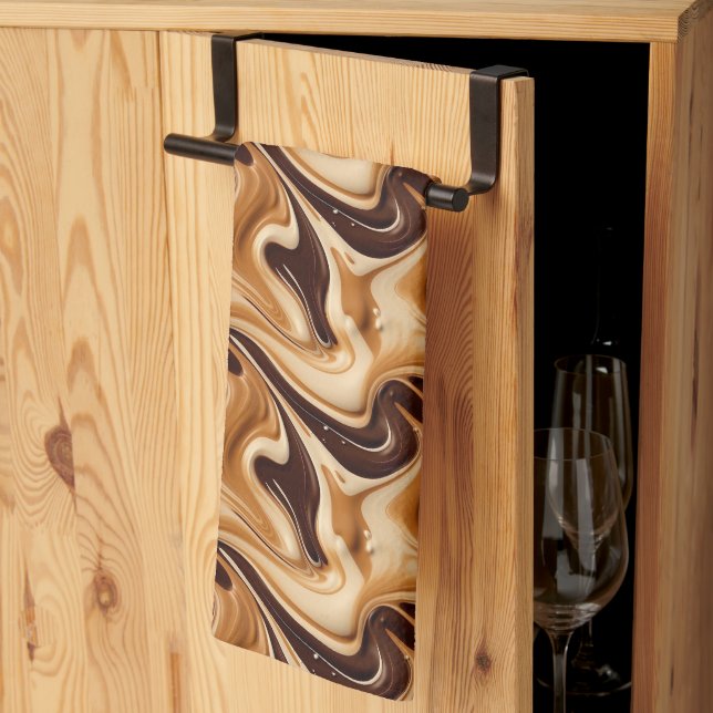 Kaffe i flytande form i mönster kökshandduk (Thirds Fold)