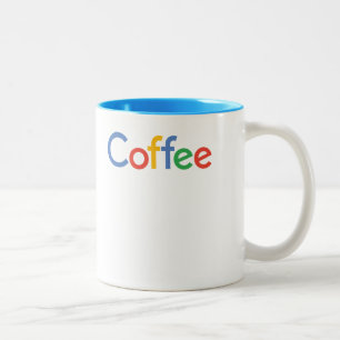 kaffe i google stilsortsmugg Två-Tonad mugg
