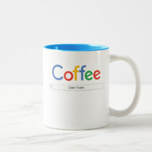 Kaffe i Google-teckensnitt Två-Tonad Mugg