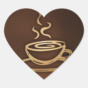 Kaffe i min kopp hjärtformat klistermärke