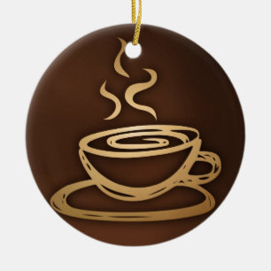 Kaffe i min kopp julgransprydnad keramik