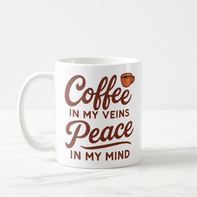 KAFFE I MINA ÅDOR FRED I MINA TANKAR KAFFEMUGG (Vänster)