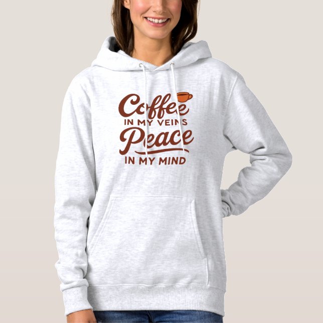 KAFFE I MINA ÅDOR FRED I MINA TANKAR T SHIRT (Framsida)