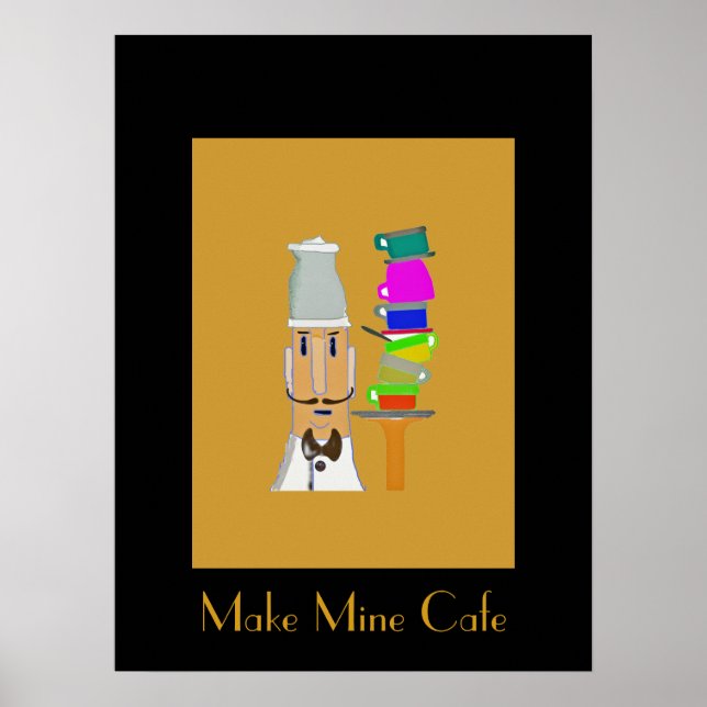 Kaffe i mitt favoritkafé poster (Framsidan)