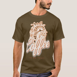 Kaffe i mitt hjärt- och kaffekonst barista-gåva 2 t shirt