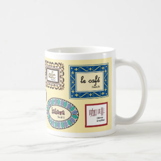 Kaffe i olika språk kaffemugg