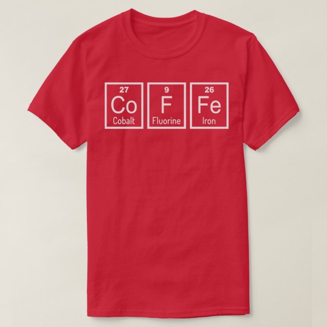 Kaffe i periodisk t shirt (Design framsida)