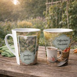 Kaffe innan trädgårdsarbete morgon trädgård foto
