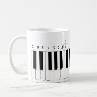 Kaffe inte Tea Piano Tangentbord do Re Mi Music Mu Kaffemugg