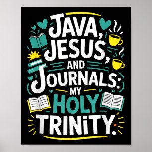 Kaffe Jesus Journal Kristen Bokälskare Poster