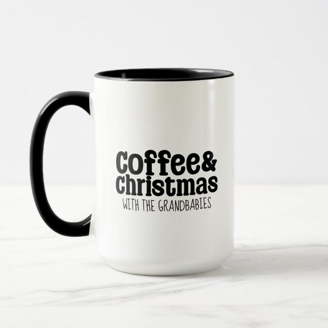 Kaffe & jul med din egen anpassade text mugg (Vänster)