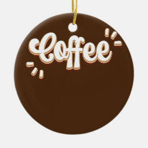 Kaffe julgransprydnad keramik