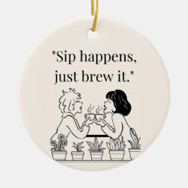 kaffe julgransprydnad keramik