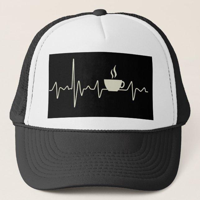 Kaffe junkie espresso-design med hjärtslag keps (Framsida)