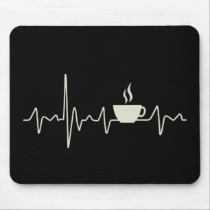 Kaffe junkie espresso-design med hjärtslag musmatta