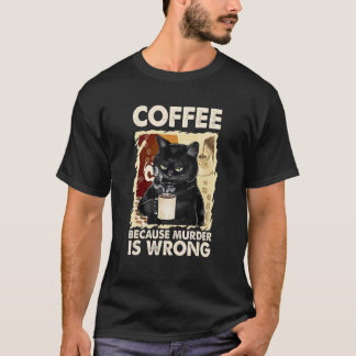 Kaffe Kaffe Söt Katt V-hals T Shirt
