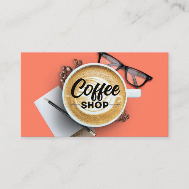 Kaffe/kaffehus/kaffebutik Visitkort (Framsida)