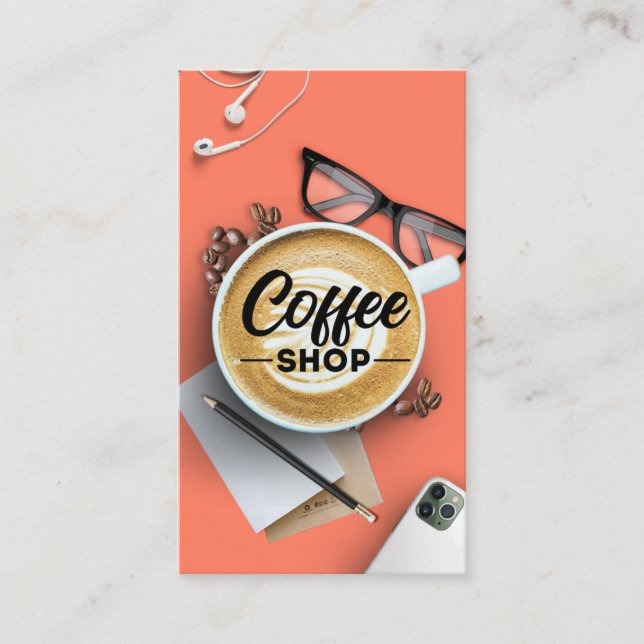 Kaffe/kaffehus/kaffebutik Visitkort (Framsida)