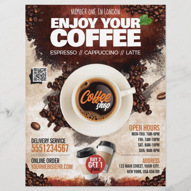 Kaffe/kaffehus (mall) reklamblad (Framsidan)