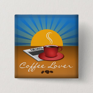 Kaffe-kaffekaffe-Anpassningsbar i Älskare, fyrkan Knapp
