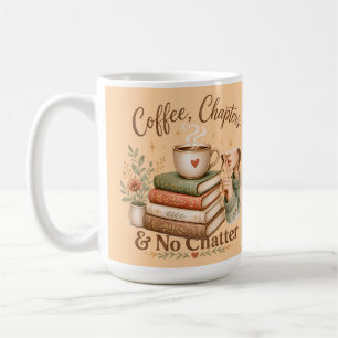 Kaffe kapitel ingen prat mysig bokälskare mugg