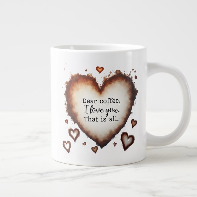 Kaffe Kärlek Alla hjärtans dag Present, Kära Kaffe Jumbo Mugg (Höger)
