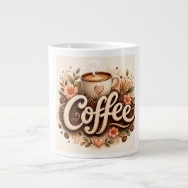 Kaffe Kärlek Blommig Jumbo Mugg