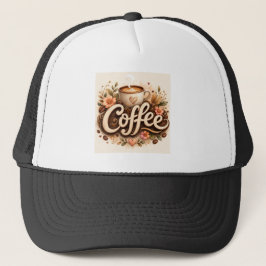 Kaffe Kärlek Blommig Keps
