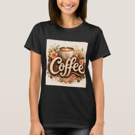Kaffe Kärlek Blommig T Shirt