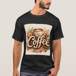 Kaffe Kärlek Blommig T Shirt