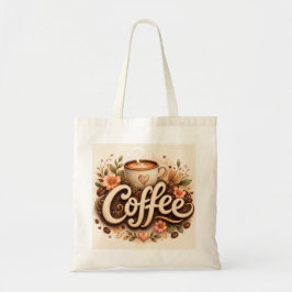 Kaffe Kärlek Blommig Tygkasse