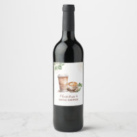 Kaffe Kärlek brinner Vin Flaska-etikett