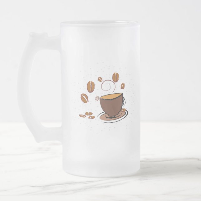 Kaffe Kärlek Frostat Ölglas (Vänster)