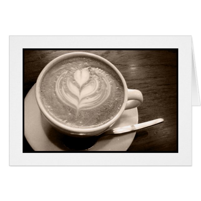 kaffe kärlek hälsningskort (Framsidan Horizontal)
