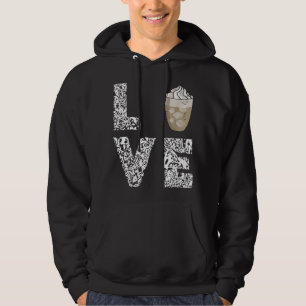 Kaffe Kärlek-iserat kaffeskum skum Mjölk Cappuccin Hoodie