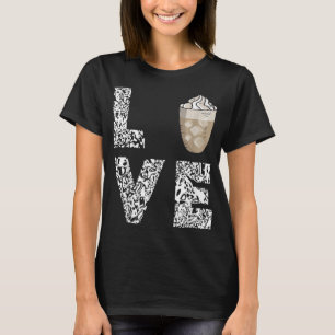 Kaffe Kärlek-iserat kaffeskum skum Mjölk Cappuccin T Shirt