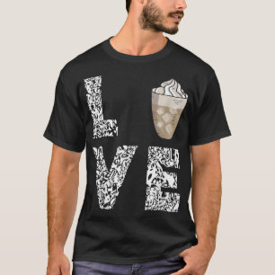 Kaffe Kärlek-iserat kaffeskum skum Mjölk Cappuccin T Shirt