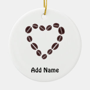 Kaffe Kärlek Kaffe Bean Heart Julgransprydnad Keramik
