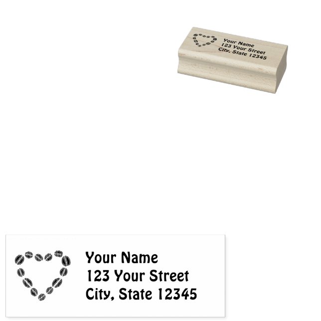 Kaffe Kärlek Kaffe Bean Heart Stämpel (Stämplad)