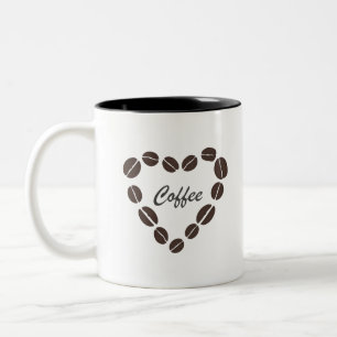 Kaffe Kärlek Kaffe Bean Heart Två-Tonad Mugg