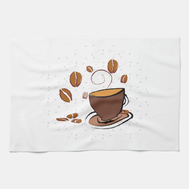 Kaffe Kärlek Kökshandduk (Horisontell)