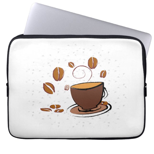 Kaffe Kärlek Laptop Fodral (Framsidan)