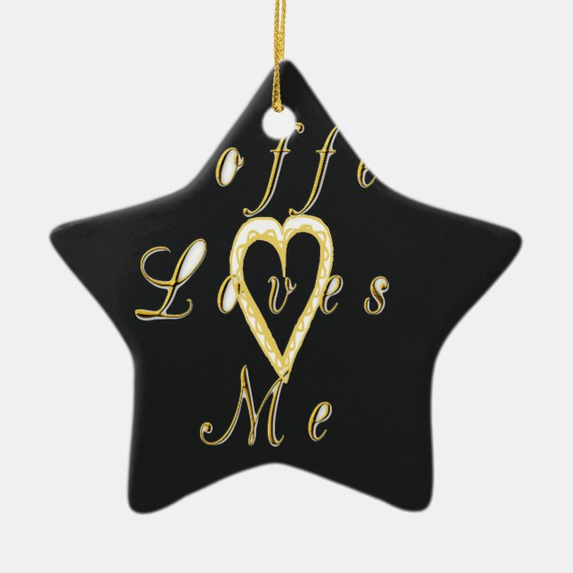 Kaffe kärlek mig. julgransprydnad keramik (Framsidan)