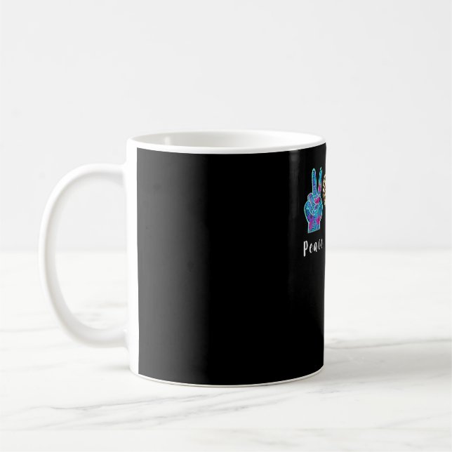 Kaffe Kärlek Peace Leopard Heart Program Code Kaff Kaffemugg (Vänster)