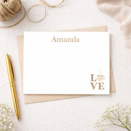 Kaffe Kärlek White och Brown Post-it Block