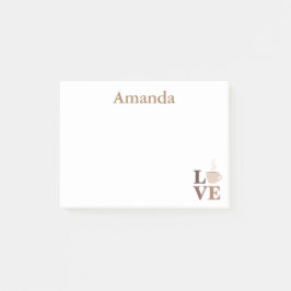 Kaffe Kärlek White och Brown Post-it Block